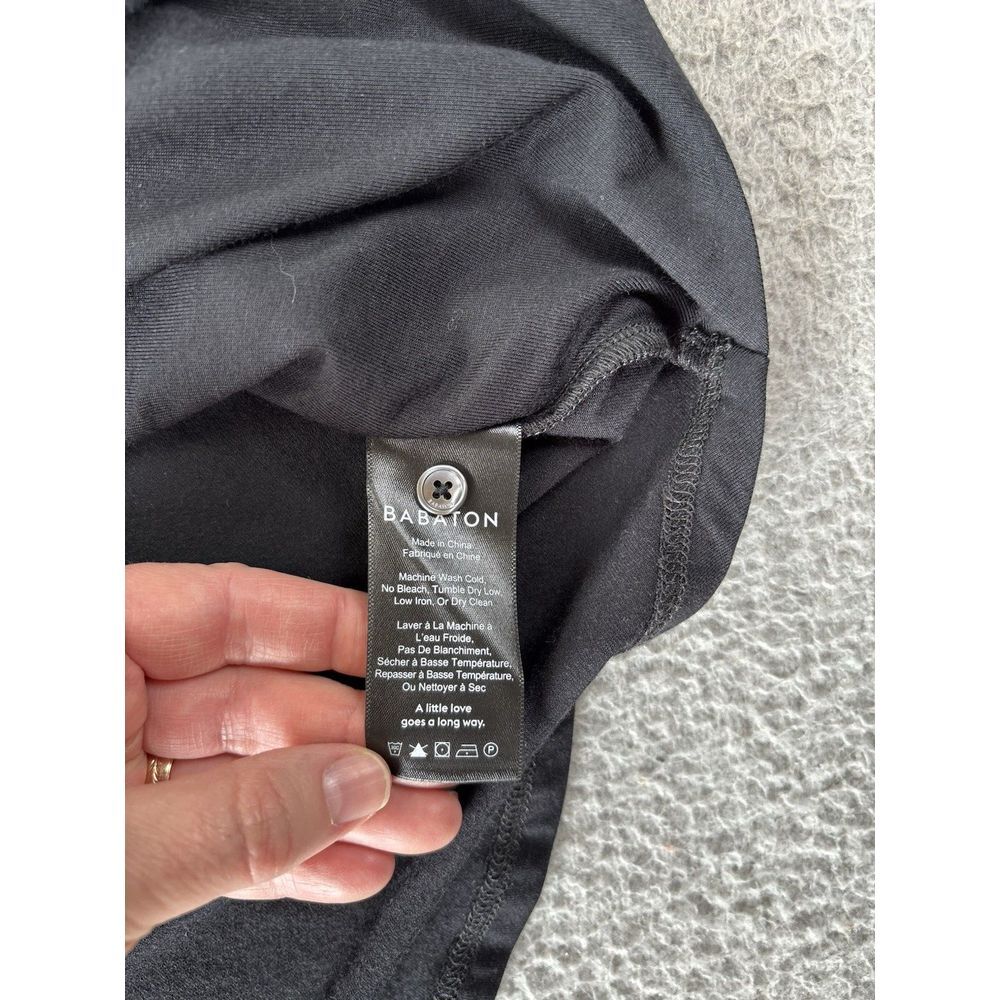 Aritzia Babaton Mehmet‎ T-Shirt Womens Small Drape Front Black Long Sleeve NEW - Picture 8 of 11
